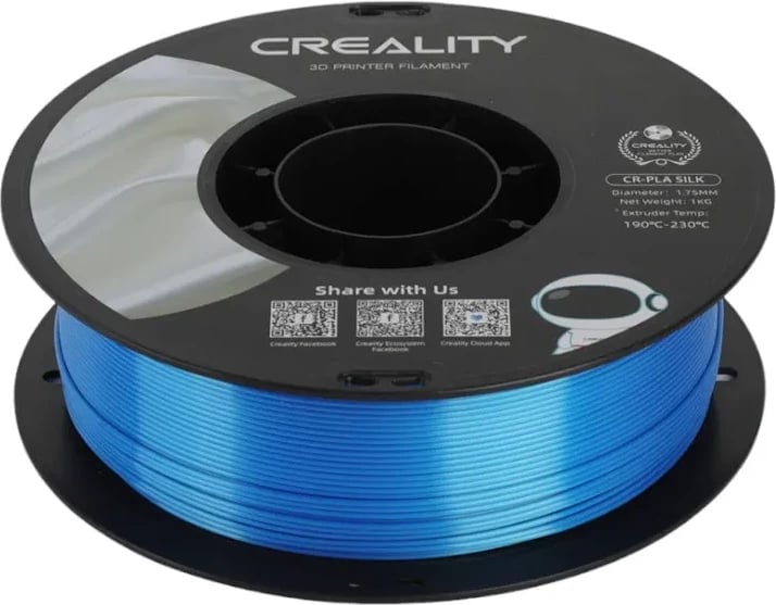 Filament 3D Creality CR-Silk PLA, 1.75 mm, 1 kg, Blu
