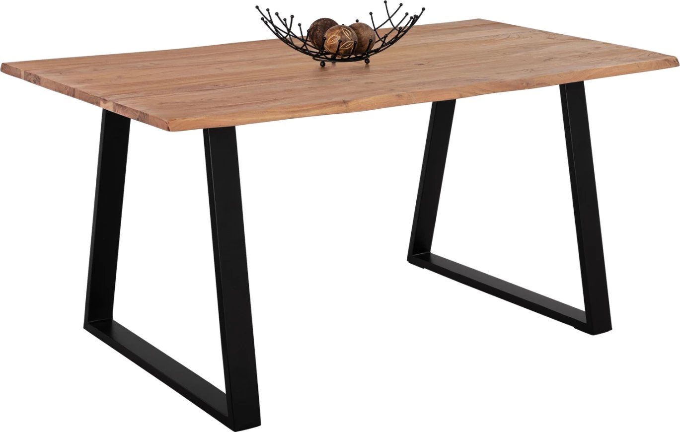 Tavolinë ngrënieje akacie, këmbë të zeza, FH8500.11, 160x90x76cm