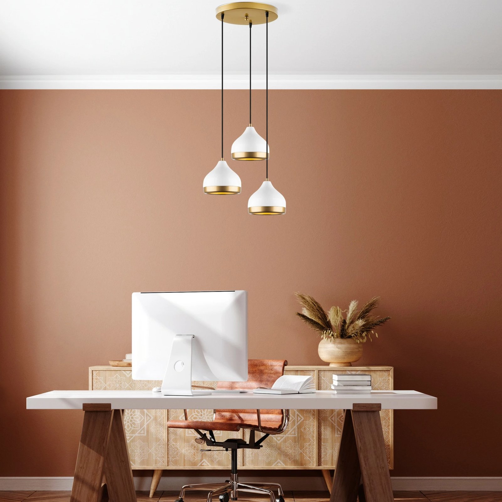 Llambë tavani Opviq, Yildo - M-6875, metalike, e bardhë