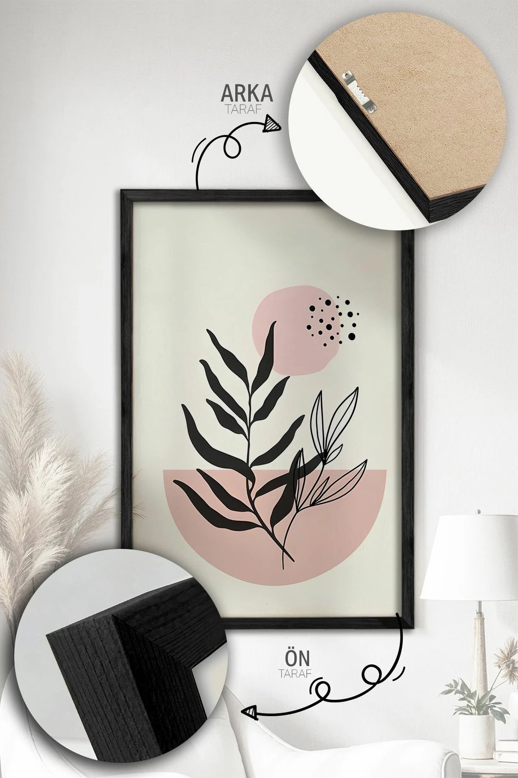 Pikturë dekorative me kornizë (3 copë), Wallity, Artvmodel2-Sıyah