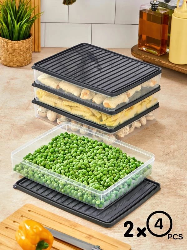 Set kuti për organizim (8 copë), ngjyrë antracit, VITABOX 8'LI-ANTRASIT 2,8LT