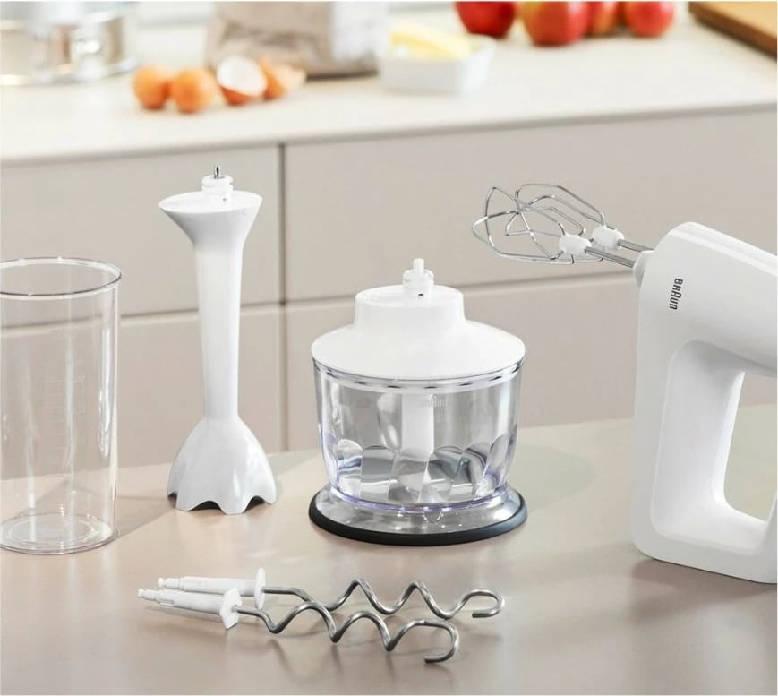 Mikser dore Braun HM 3135 WH, 500W, 5 shpejtësi, 0.6L, 0.5L, gri/bardhë