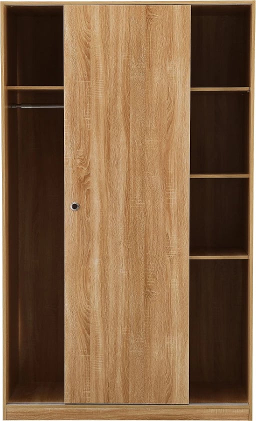 Dollap me 2 dyer, ngjyrë natyrale, 120x50x200 cm