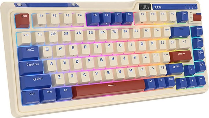 Tastierë mekanike wireless Royal Kludge KZZI K75 pro RGB, 82 taste, retro-blue