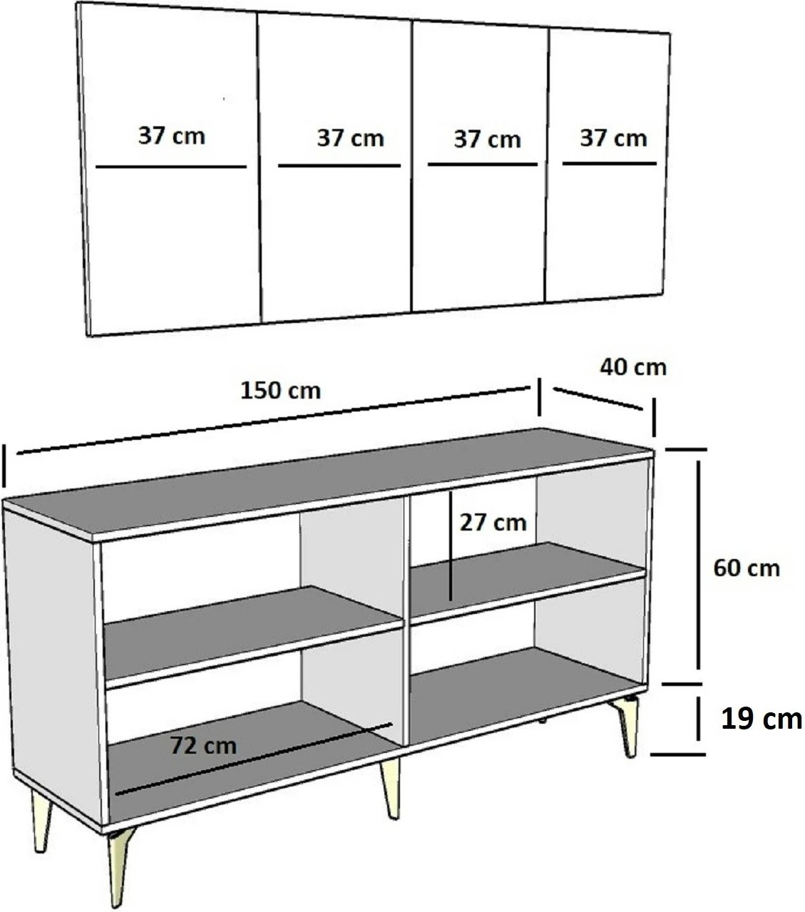 Konsol Hanah Home, ngjyrë antracit-silver