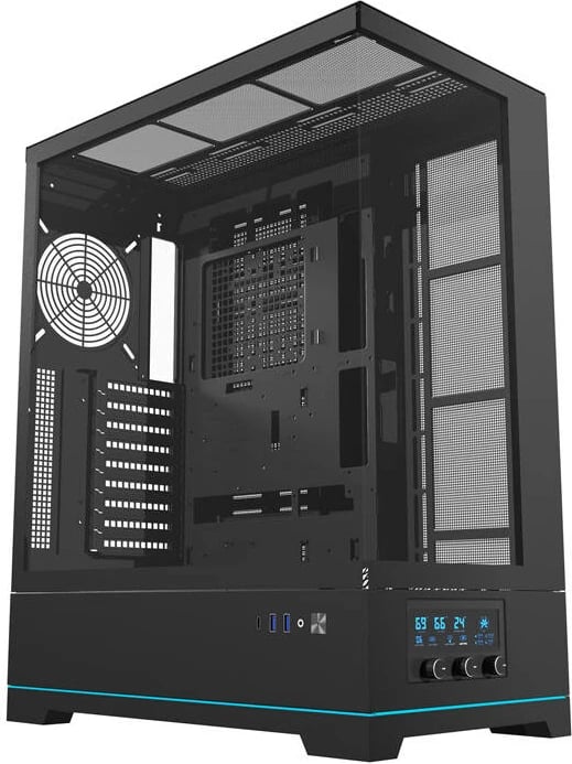 Kasë Darkflash DY451L, Big Tower, pa ventilatorë, ATX, xham i temperuar, e zezë