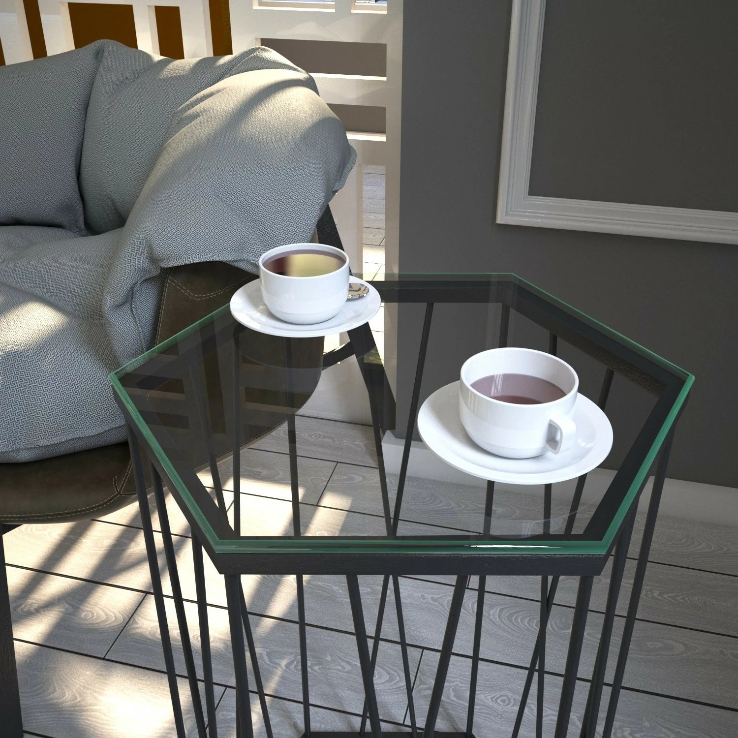 Tavolinë anësore Hanah Home, Cetrus, xham