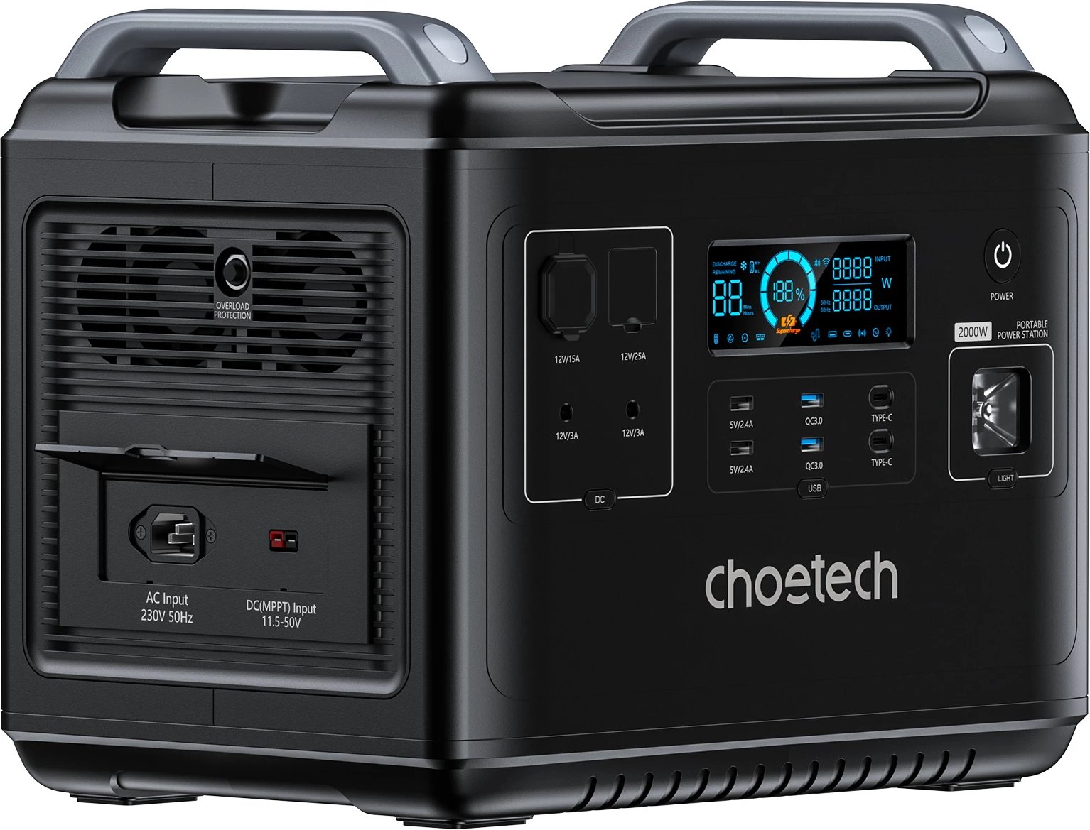 Stacion portativ energjie Choetech BS006 Super Mini, 1997Wh, 2000W, LiFePO4, i zi