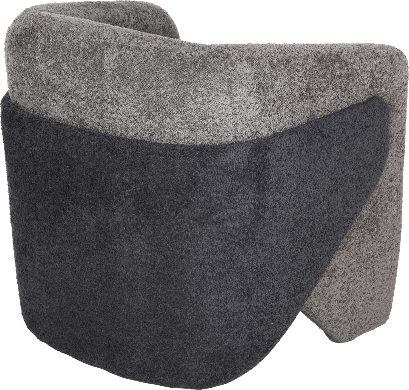 Karrige DOPER FH9590.01, pëlhurë boucle, gri-antracit blu, 68x72x76H cm