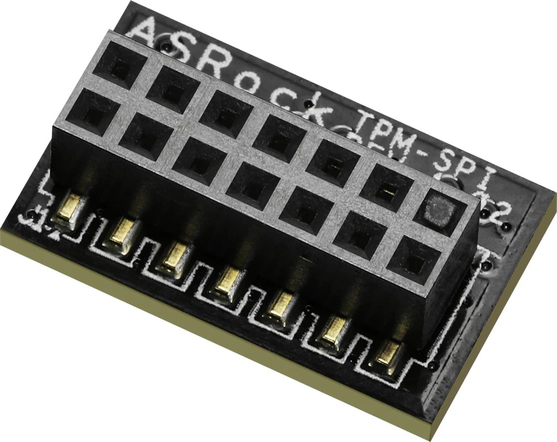 Modul TPM ASRock TMP-SPI, kompatibil me X570, për pllakë amë, i zi