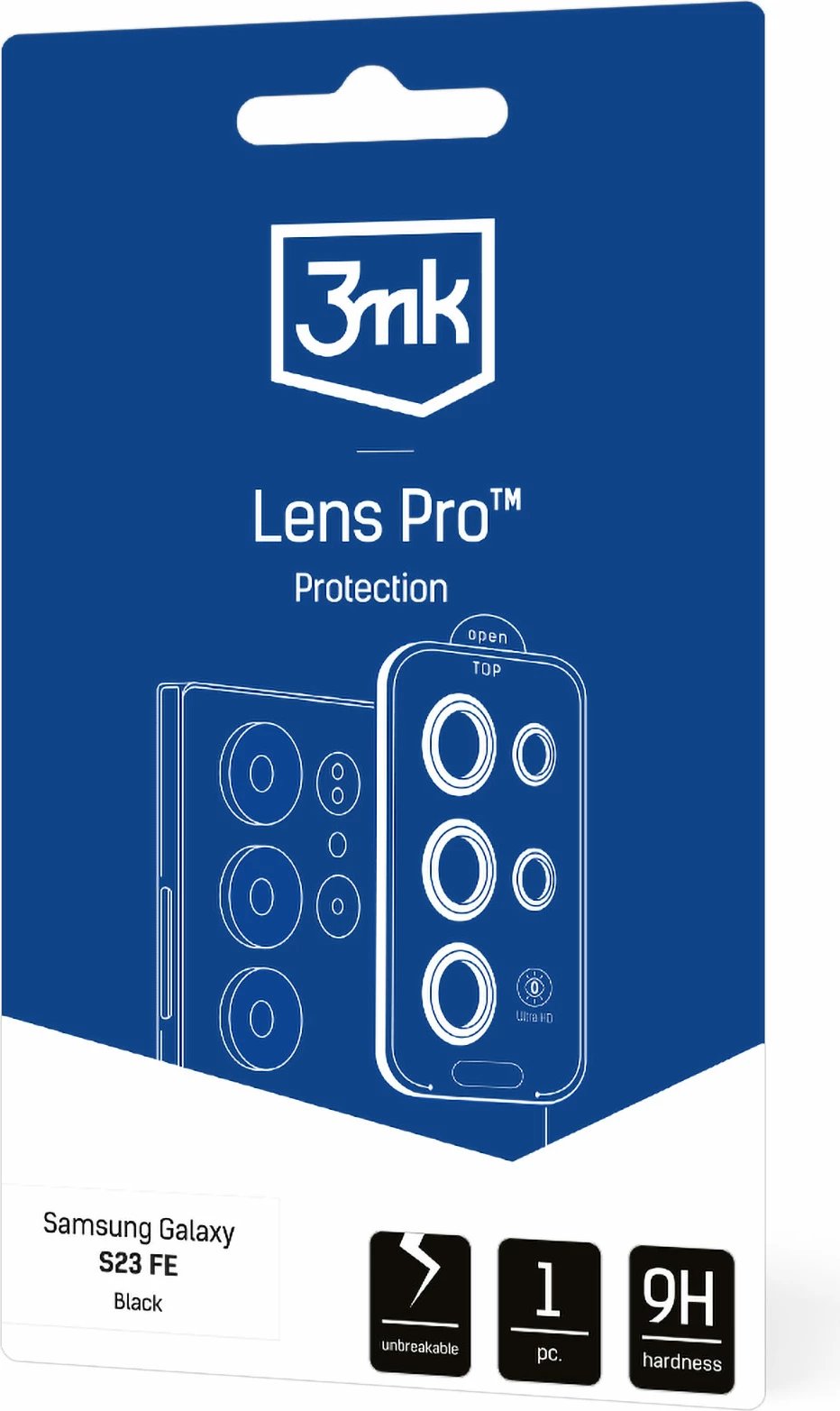 Mbështjellës xhami për kamerë Samsung Galaxy S23 FE 3mk Lens Protection Pro, i zi