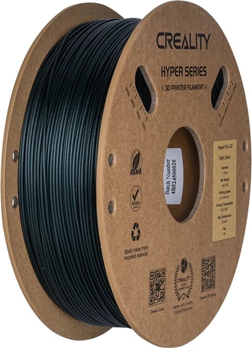 Filament 3D, Creality Hyper PLA-CF 3301060016, 1.75 mm, 1 kg, jeshile e errët