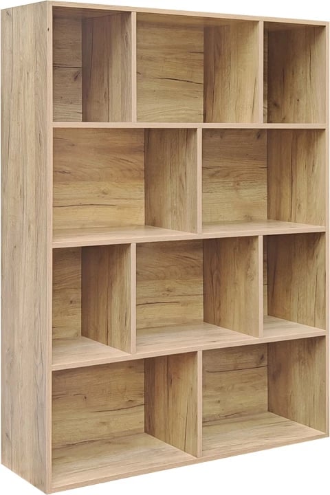 Raft librash Evergin me sirtarë, MDF, ngjyrë lisi, 100x30x135cm