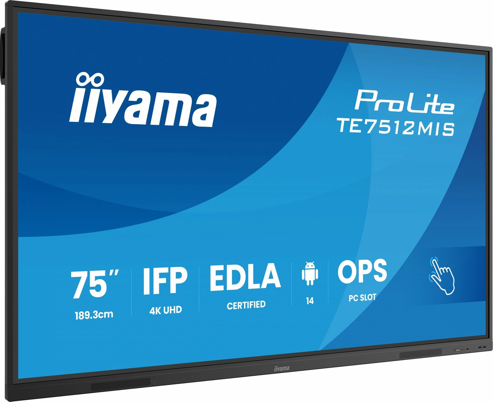 Ekran i madh me prekje iiyama ProLite TE7512MIS 75 inç, 4K UHD, i zi