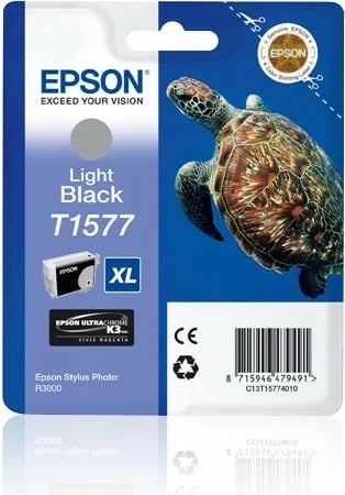 Toner Epson Turtle T1577, XL, 25.9 ml, e zezë e lehtë
