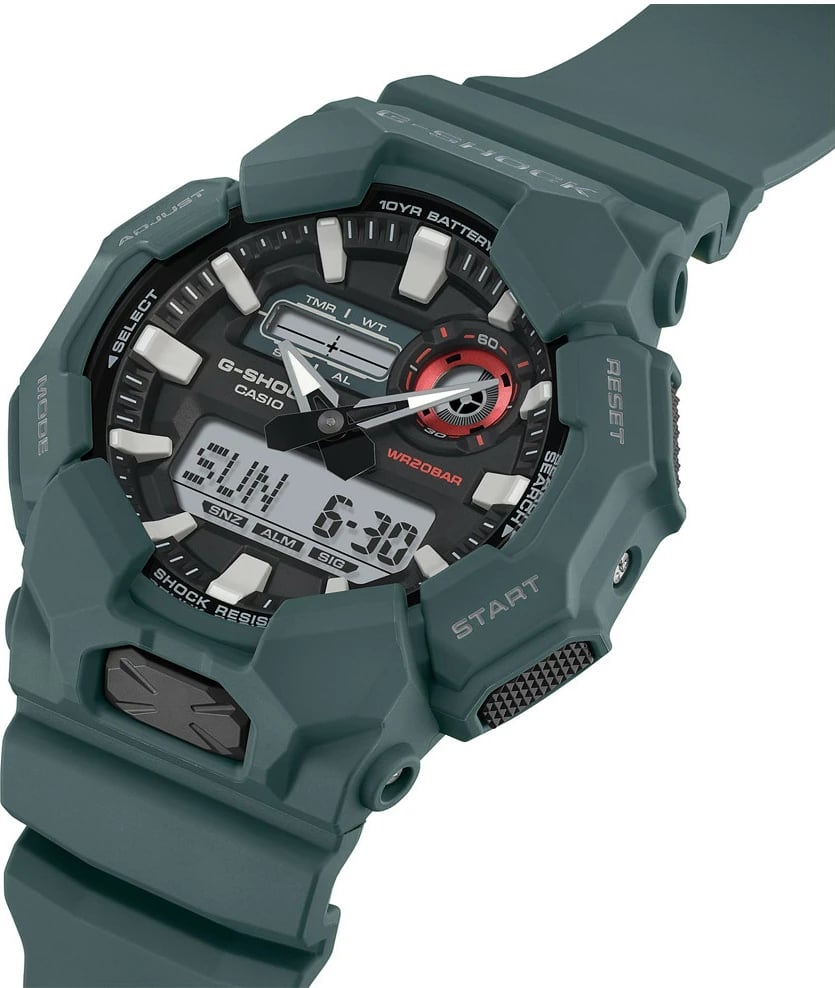 Orë dore për meshkuj CASIO G-SHOCK NEW RUGGED BASIC, e gjelbër