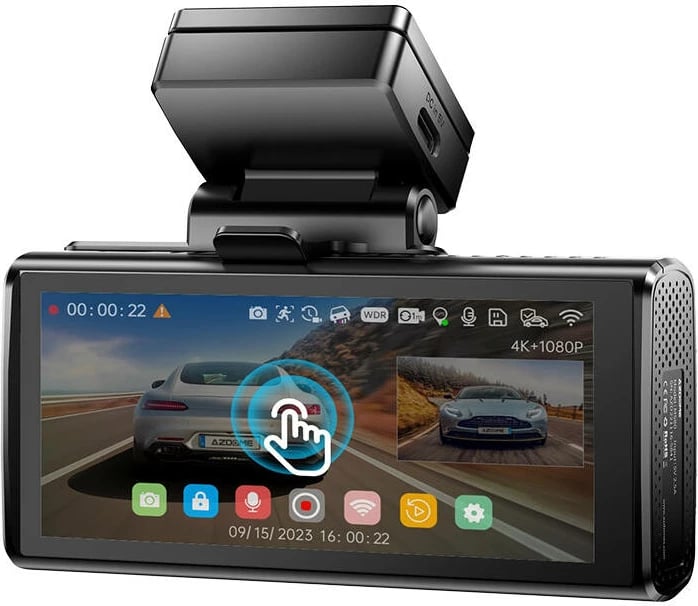 Video regjistrues për veturë Azdome M580, 3 kamera, 64GB, GPS, WiFi, i zi