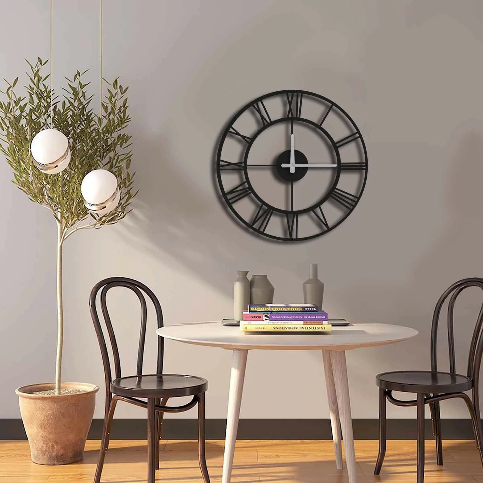 Orë muri dekorative metalike, Wallity, MTS - 006, e zezë, 49x49cm