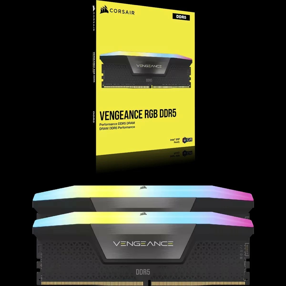 RAM Memorje Corsair Vengeance RGB 32GB (2x16GB) DDR5 6400MHz, e zezë RAM Memorje Corsair Vengeance RGB 32GB (2x16GB) DDR5 6400MHz, e zezë