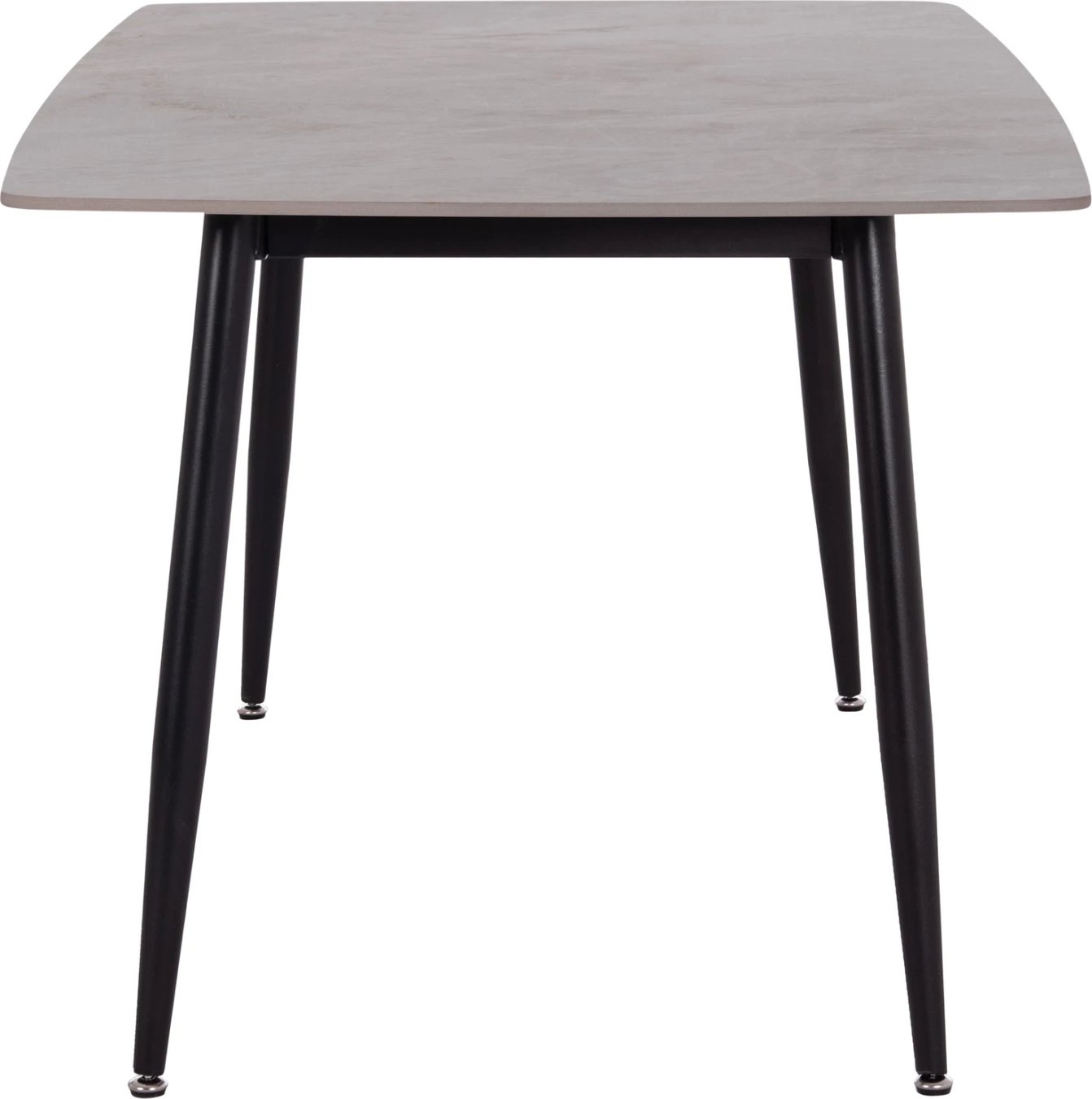 Tavolinë ngrënieje RAVEN, sipërfaqe qeramike, pamje mermeri gri, 160x80x74cm