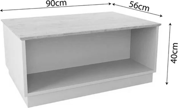 Tavolinë Monik, ngjyrë lisi-gri e lehtë, 90x56x40cm