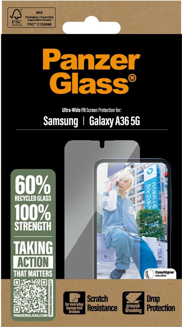 Mbrojtës ekrani PanzerGlass për Samsung Galaxy A36 5G, transparent
