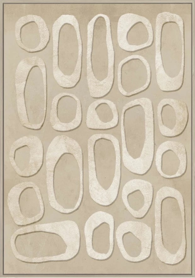 Pikturë dekorative COESION, kanavacë, MDF natyral, 60x90x4cm, bezhë