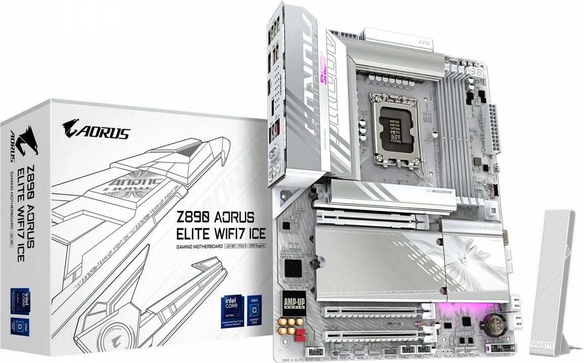 Pllakë amë Gigabyte Z890 A ELITE WF7 ICE, ATX, DDR5, Wi-Fi 7, e bardhë