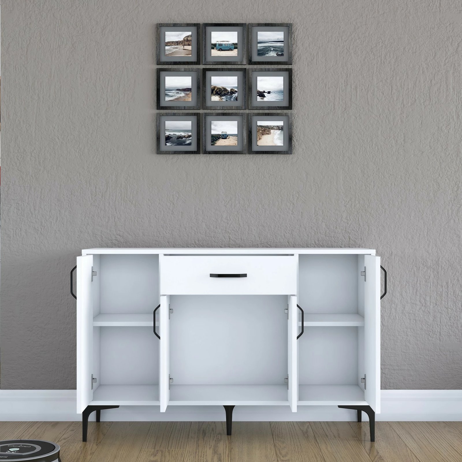 Dollap shumëpërdorimësh, ngjyrë e bardhë, Skye Decor, JE136 - 3144