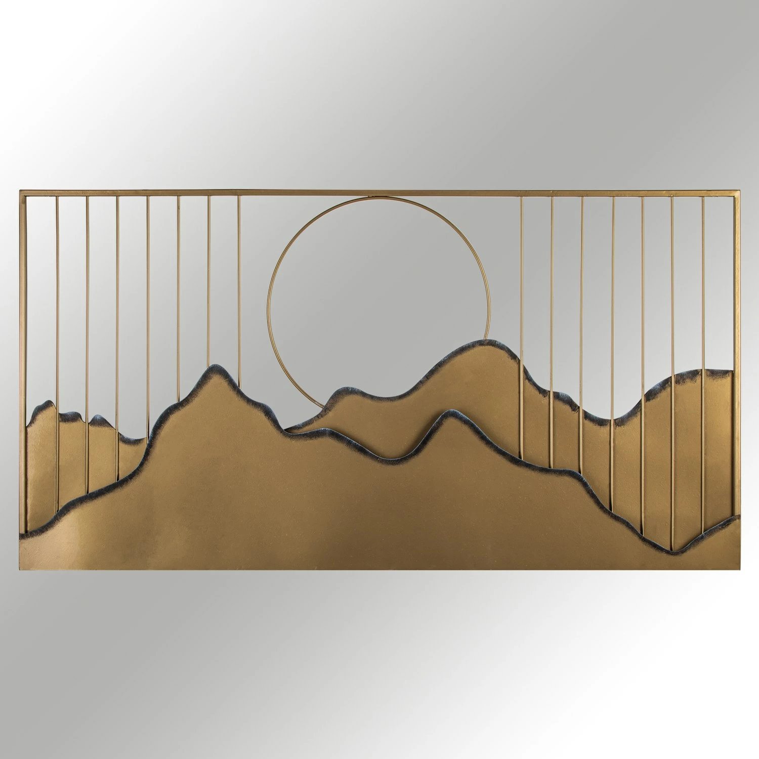 Aksesor dekorativ metalik për mur, Wallity Sagarmatha - 2, shumëngjyrësh, 114x4x60cm