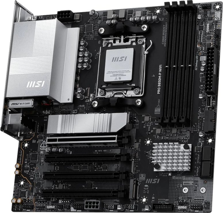 Pllakë amë MSI PRO B850M-P WIFI, Socket AM5, DDR5, micro ATX, Argjendtë