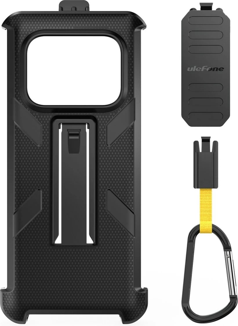 Mbështjellës Ulefone Armor 25 Series UF-C-A25TP, me klips rrotullues dhe karabinë, i zi