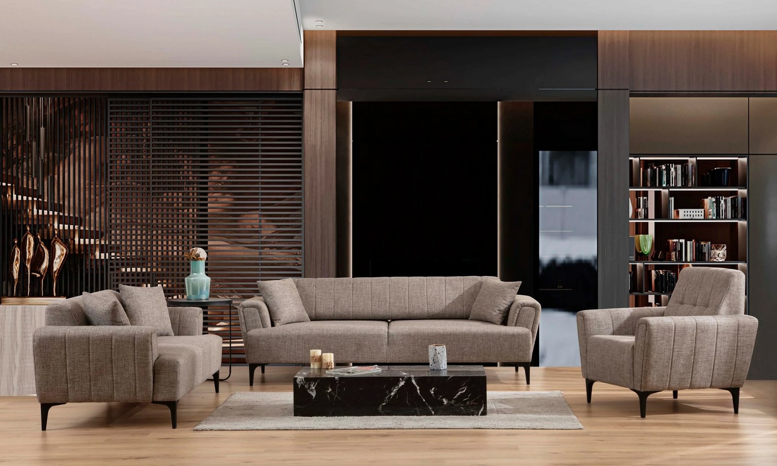 Divan dy vendësh Atelier del Sofa, Hamlet, ngjyrë kafe e çelët