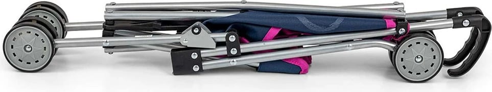 Karrocë golf për kukulla, Milly Mally Julia Prestige, për kukulla deri 50 cm, metal, palosje ombrellë, blu navy