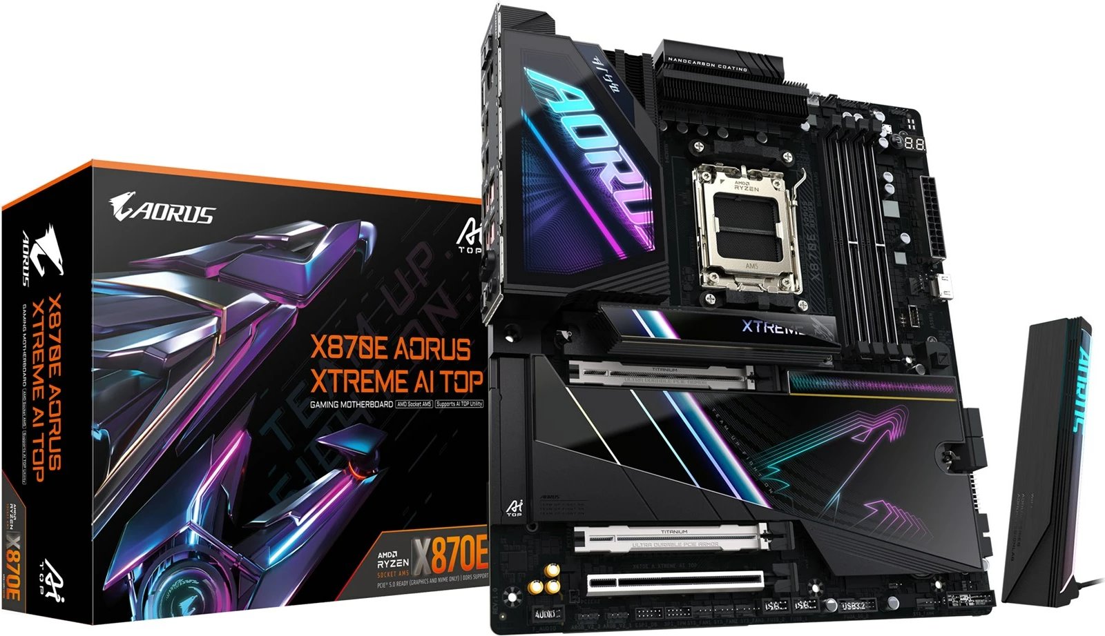 Pllakë amë Gigabyte X870E AORUS XTREME AI TOP, Socket AM5, DDR5, Wi-Fi 7, 10GbE LAN, E zezë