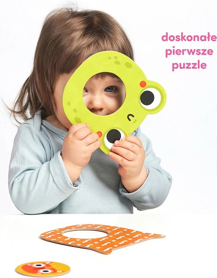Puzzle me vrimë CzuCzu My Puzzle with Hole - Animals, 7 copë, për fëmijë, shumëngjyrëshe