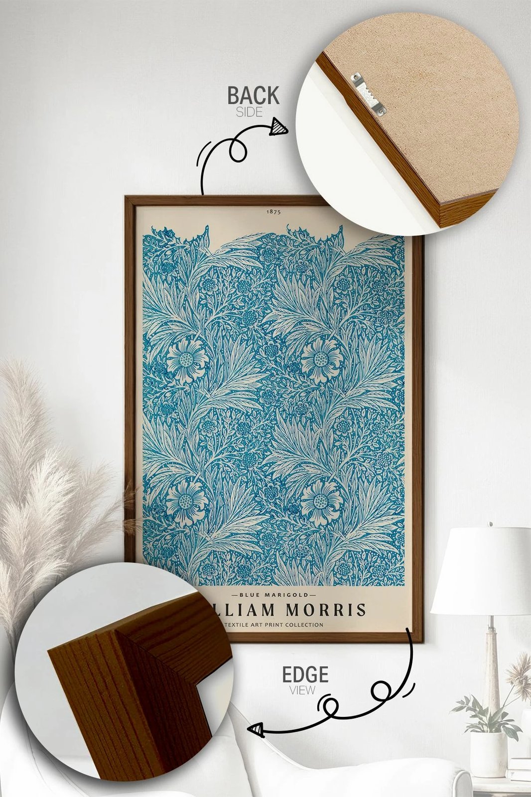 Pikturë dekorative me kornizë, shumëngjyrëshe, Wallity, Lmnmdlkahve39, 33x48cm