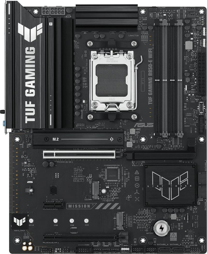 Pllakë amë ASUS TUF GAMING B850-E WIFI, Socket AM5, ATX, Wi-Fi 6E, Multikolor