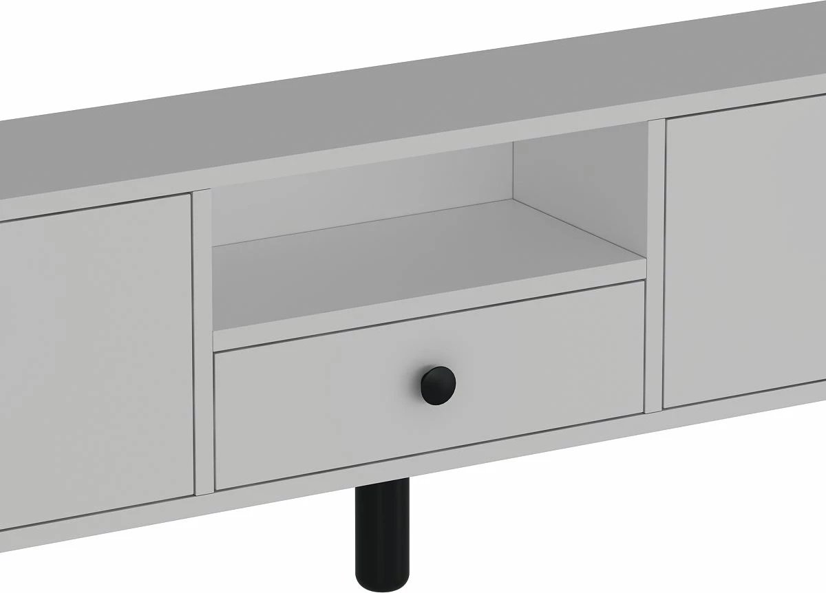 Komodë TV Skye Decor, 1310-DROP-1, e bardhë, e zezë