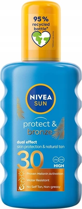 Spray për trup Nivea Sun Protect & Bronze Spray Tan Activator SPF30 për femra, 200ml
