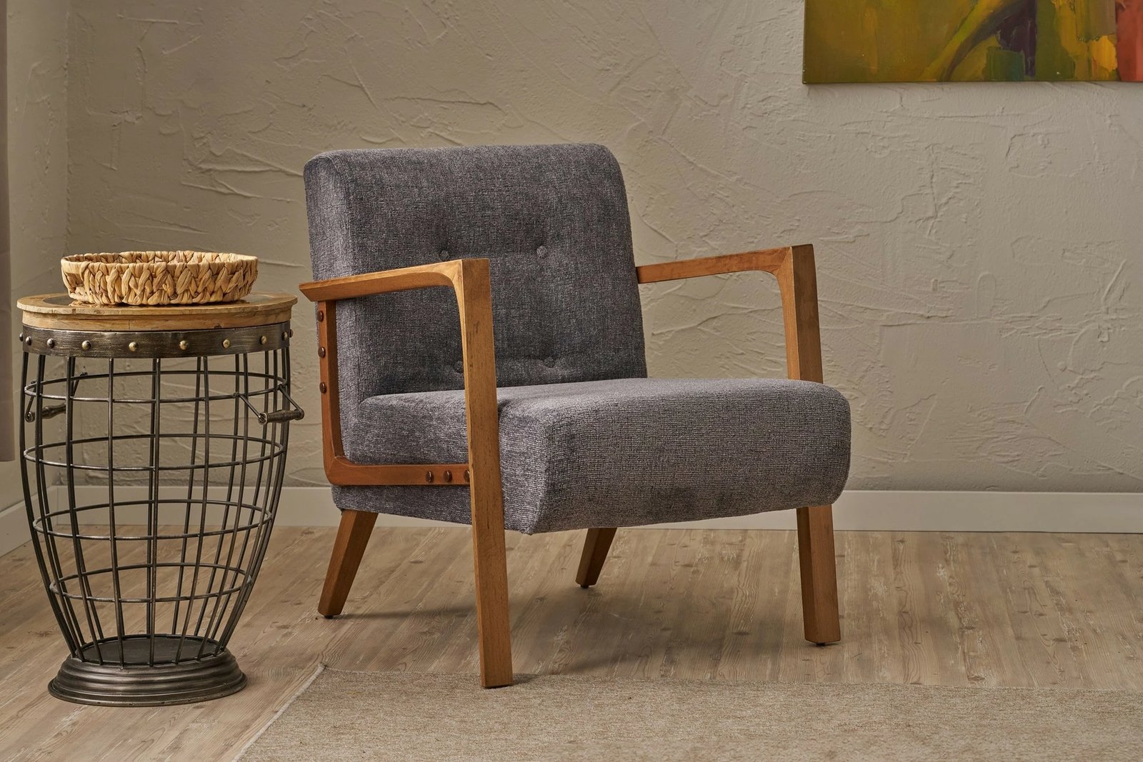 Karrige Wing Atelier del Sofa, Kemer, ngjyrë gri