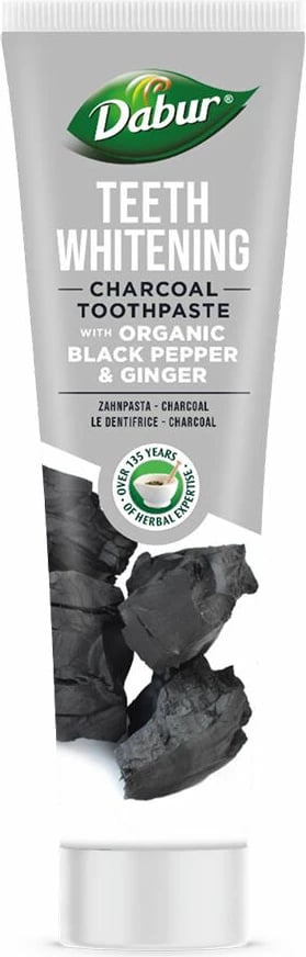 Pasta dhëmbësh Dabur Charcoal Toothpaste me xhenxhefil dhe piper, 100ml