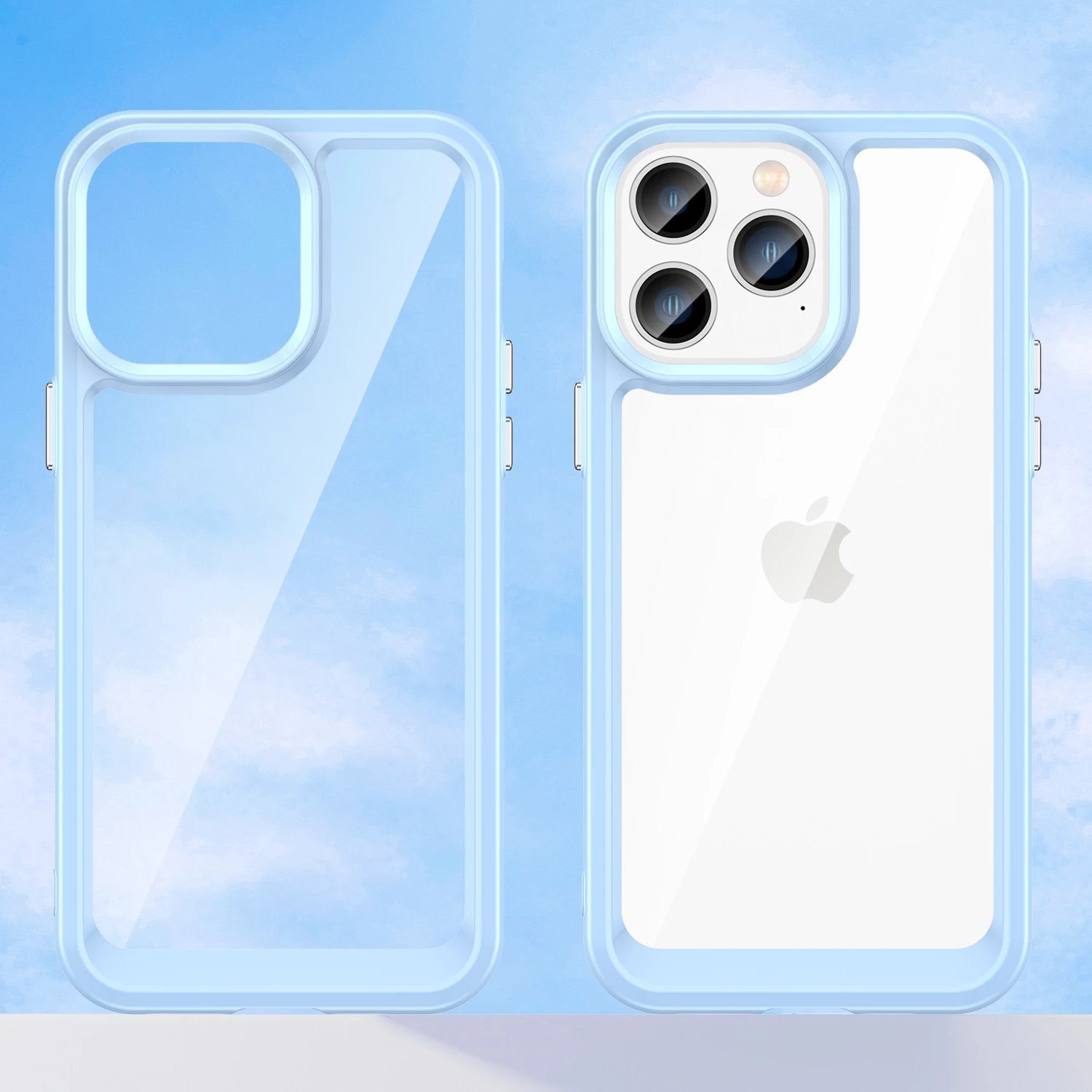 Mbështjellës Hurtel Outer Space Case për iPhone 14 Pro, hard cover me kornizë gel, Blu