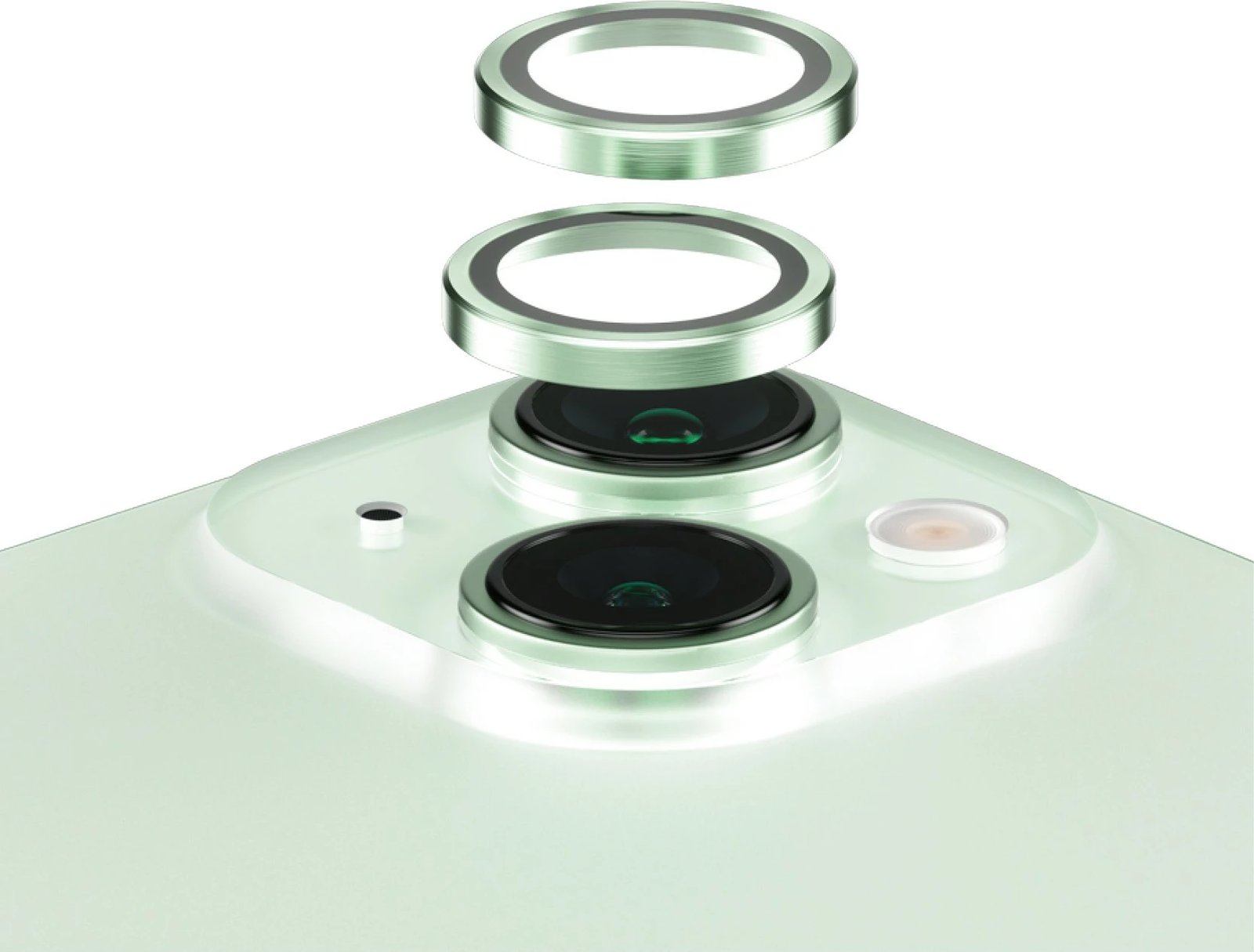 Mbrojtës kamere PanzerGlass Hoops për iPhone 15/15 Plus, e gjelbër