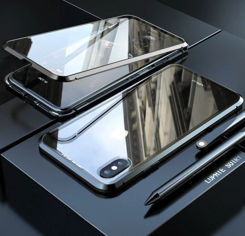 Mbështjellës Wozinsky Full Magnetic Case për Vivo X60, xham i integruar, i zi-transparent