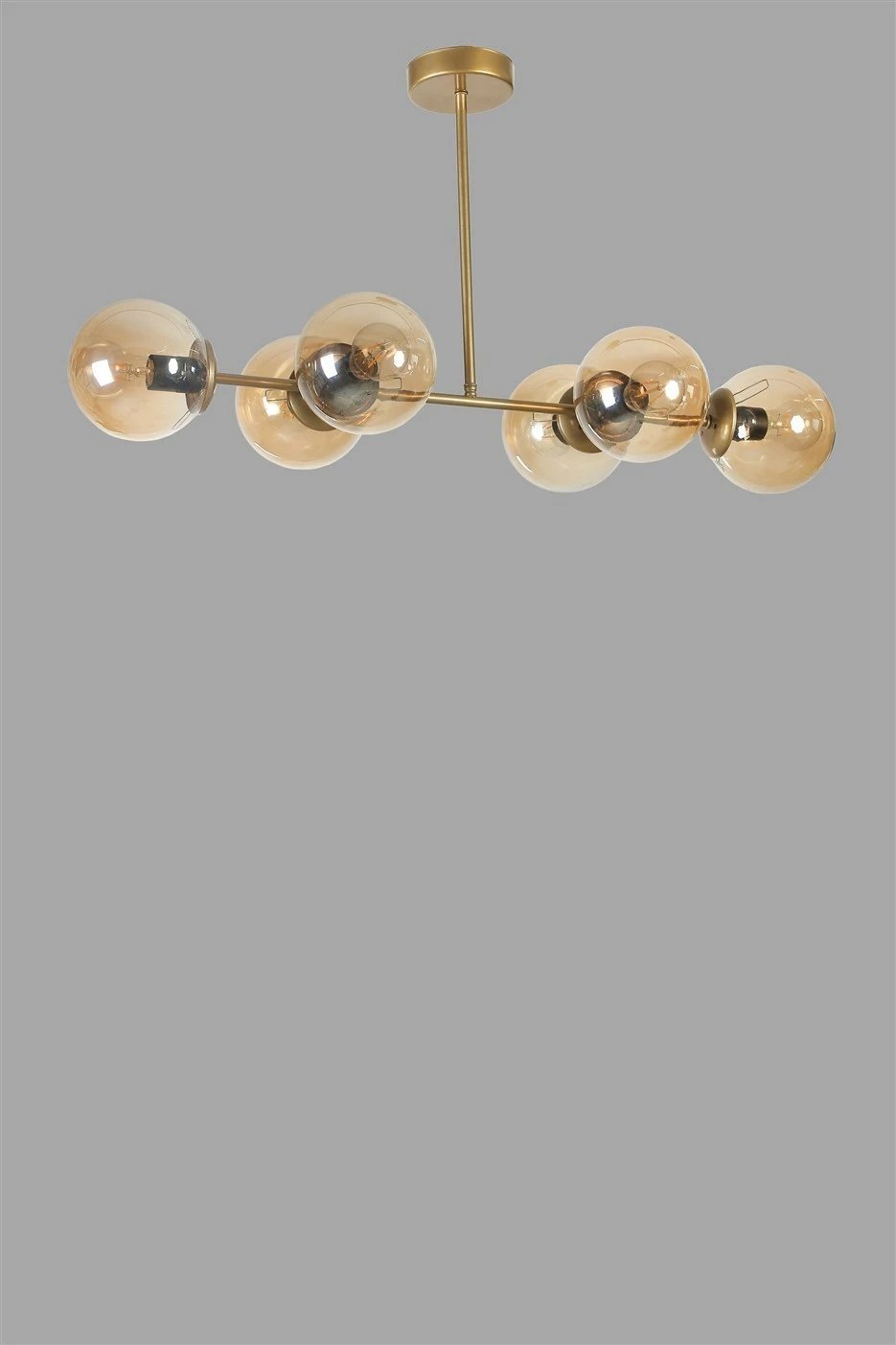 Llambë tavani Opviq, Yeni Favori 6 llamba, ngjyrë balte dhe ari, xham