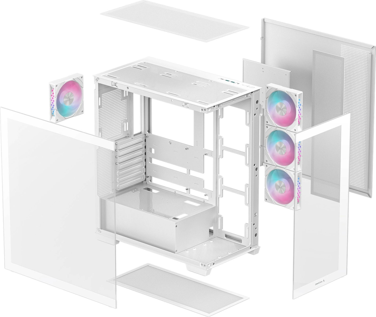 Kasë Deepcool CG580 4F WH, Midi Tower, ATX, RGB, e bardhë Kasë Deepcool CG580 4F WH, Midi Tower, ATX, RGB, e bardhë