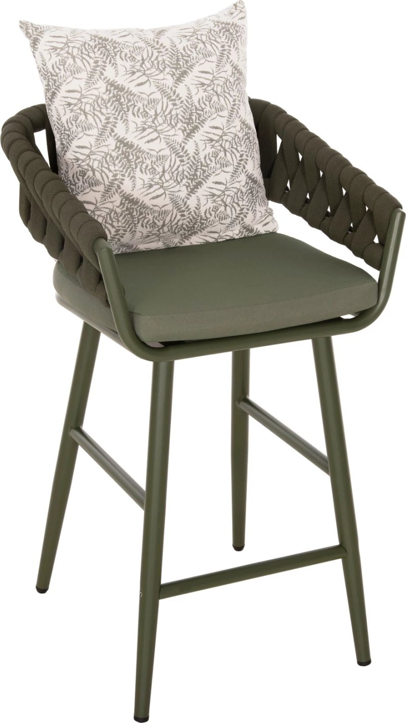 Karrige për bar alumini CAMDEN FH6142.09 jastëk shpine me dizajn print - ulli i errët 56x60x108Hcm