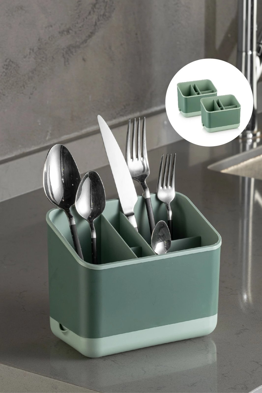 Set organizues plastik, ngjyrë e gjelbër, 2 copë, 16.5x10x14cm, Hermia 2LIBNM-8052