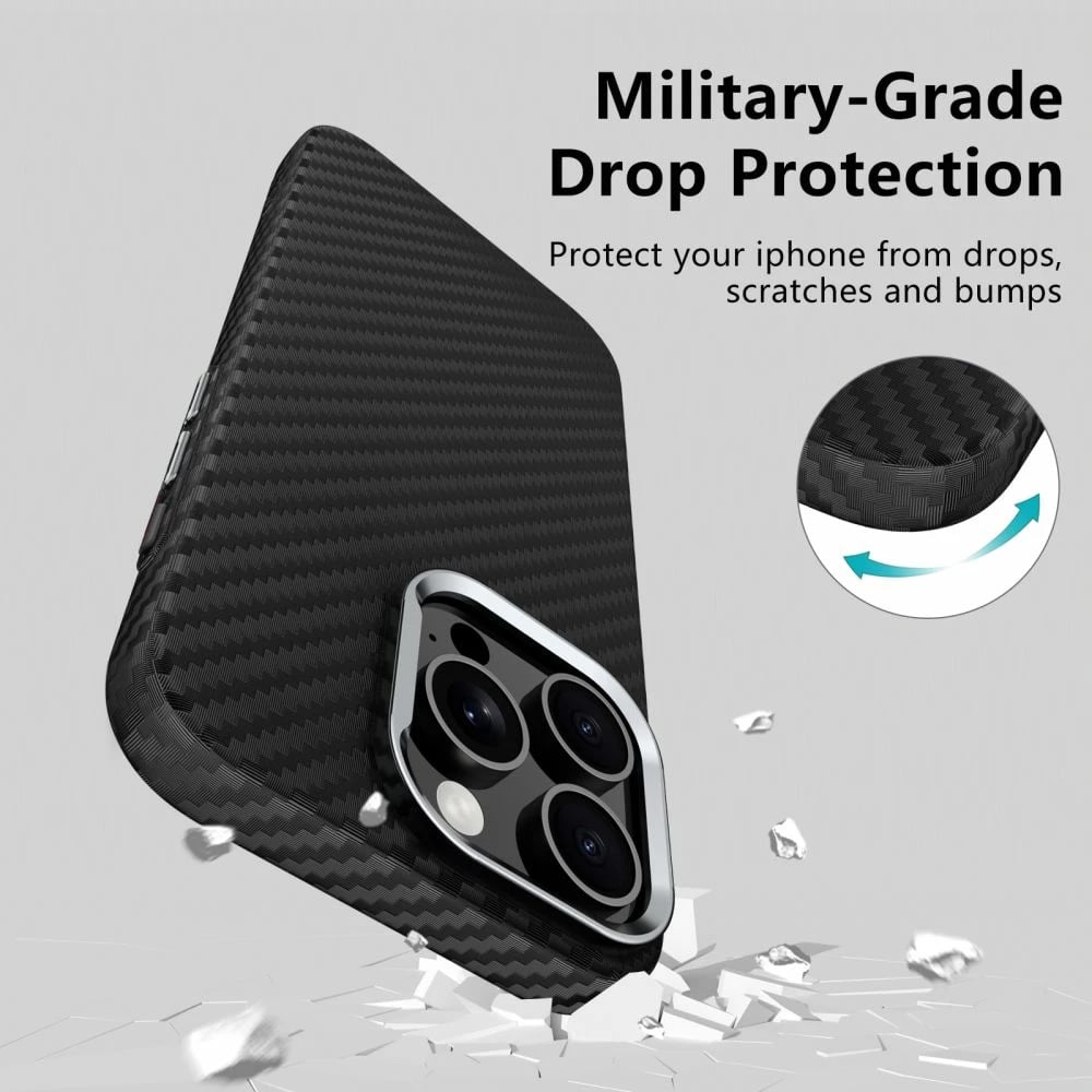 Mbështjellës Tech-Protect Ion Carbon MagSafe për iPhone 16e, Gri